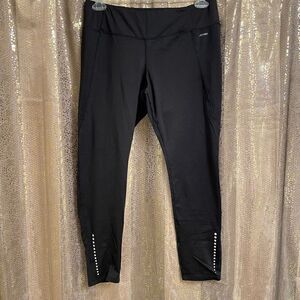 Jockey Shiny Black Full Length Active Leggings, XL